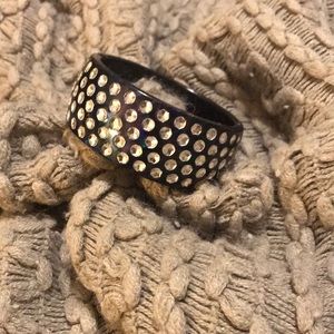 Black silver rhinestone bracelet